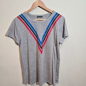 Sweet Claire Multicolor Chevron Gray Cotton Blend T-shirt Sz Large